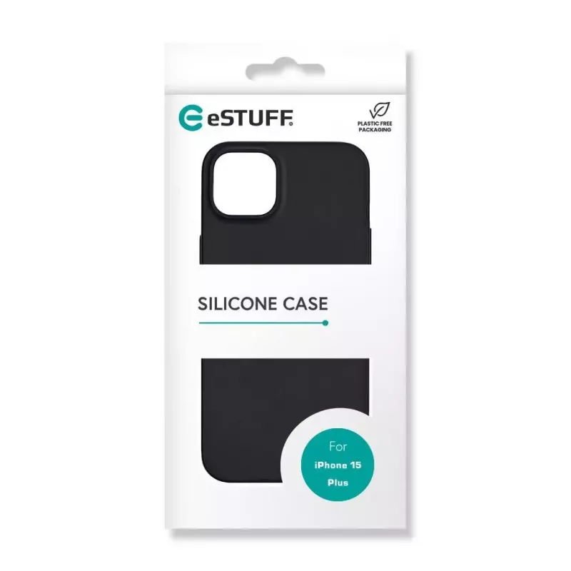 eSTUFF Infinite Riga ES67120026 hoesje voor iPhone 15 Plus, MagSafe-compatibel, siliconen, polycarbonaat, zwart