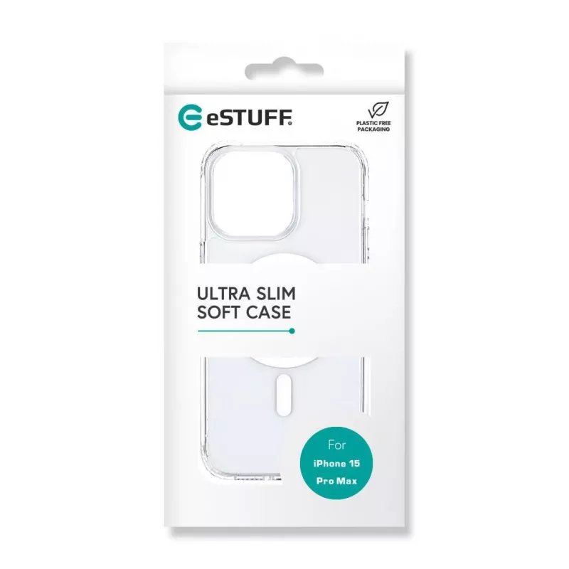 eSTUFF Berlin ES67140028 magnetisch hoesje voor iPhone 15 Pro Max, MagSafe-compatibel, polycarbonaat, TPU, transparant