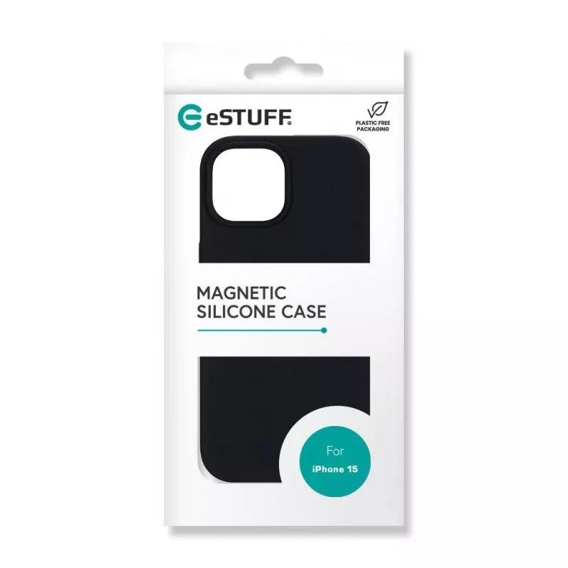 eSTUFF ES67150025 Infinite Rome magnetische achterkant voor iPhone 15, MagSafe-compatibel, polycarbonaat/siliconen, zwart