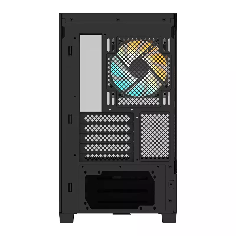 GIGABYTE C201 PANORAMIC pc-behuizing – Mid Tower, m-ATX, 360mm-radiatorondersteuning, 3 voorgeïnstalleerde ventilatoren, USB 3.0, ondersteuning voor RGB Fusion