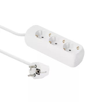 Microconnect GRU003W stroomverlenging 1,8 m 3 AC-stopcontacten binnen wit