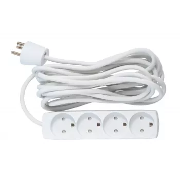 Microconnect GRU00450WDK stroomverlenging 5 m 4 AC-uitgangen indoor wit