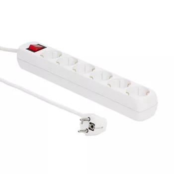 Microconnect GRU00610W stroomverlenging 10 m 6 AC-stopcontact(en) binnen wit