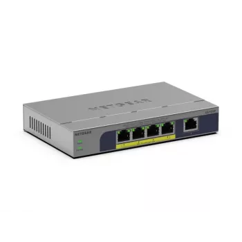 Unmanaged 5-poorts PoE-switch Netgear GS105P 1Gb Ethernet met Power over Ethernet (GS105P-300EUS)