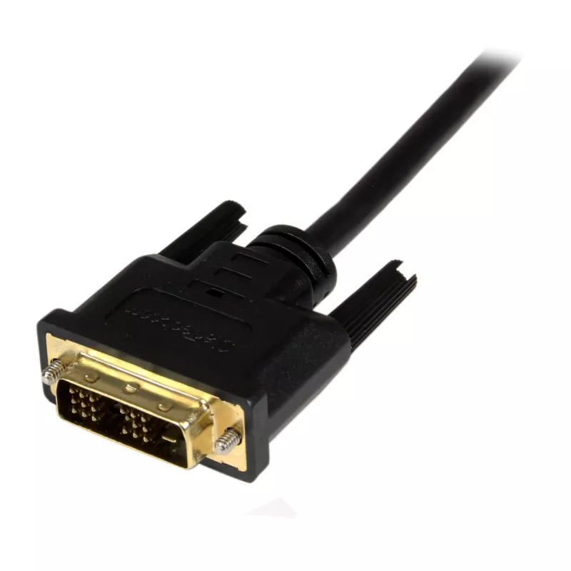 StarTech.com HDCDVIMM1M 1 m Mini-HDMI-naar-DVI-D-kabel, Mini HDMI Type C (19-pins) male naar DVI-D male, afgeschermd, zwart