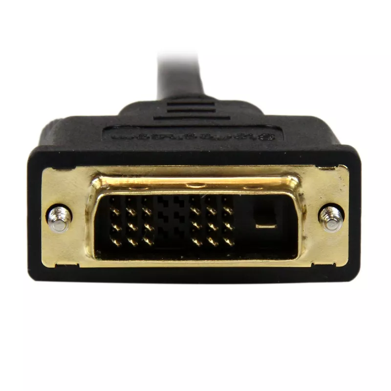 StarTech.com HDCDVIMM1M 1 m Mini-HDMI-naar-DVI-D-kabel, Mini HDMI Type C (19-pins) male naar DVI-D male, afgeschermd, zwart