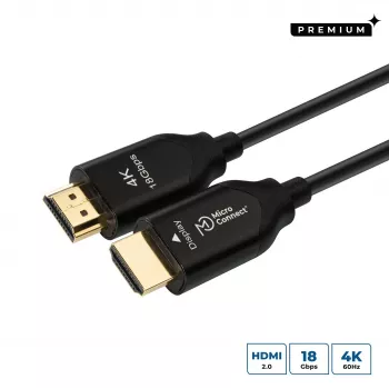 Microconnect Premium Optic HDMI-kabel 10 m, 10 m, HDMI Type-A (standaard), HDMI Type-A (standaard), 4096 x 2160 pixel, 3D, zwart