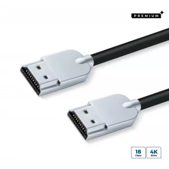 Microconnect HDMISUPERSLIM015M HDMI-kabel 1,5 m HDMI Type-A (standaard) zwart, metaalkleur
