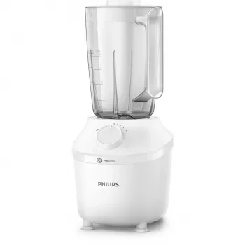 Tafelblender Philips HR2041/00 — 450 W, 1,9 L kunststof kan, RVS-messen, wit