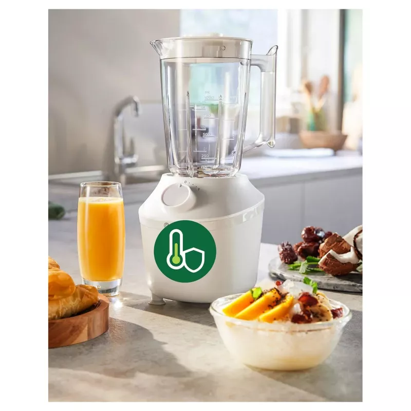 Tafelblender Philips HR2041/00 — 450 W, 1,9 L kunststof kan, RVS-messen, wit
