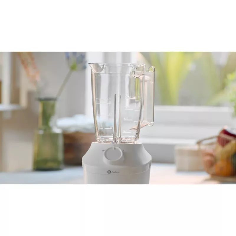 Tafelblender Philips HR2041/00 — 450 W, 1,9 L kunststof kan, RVS-messen, wit