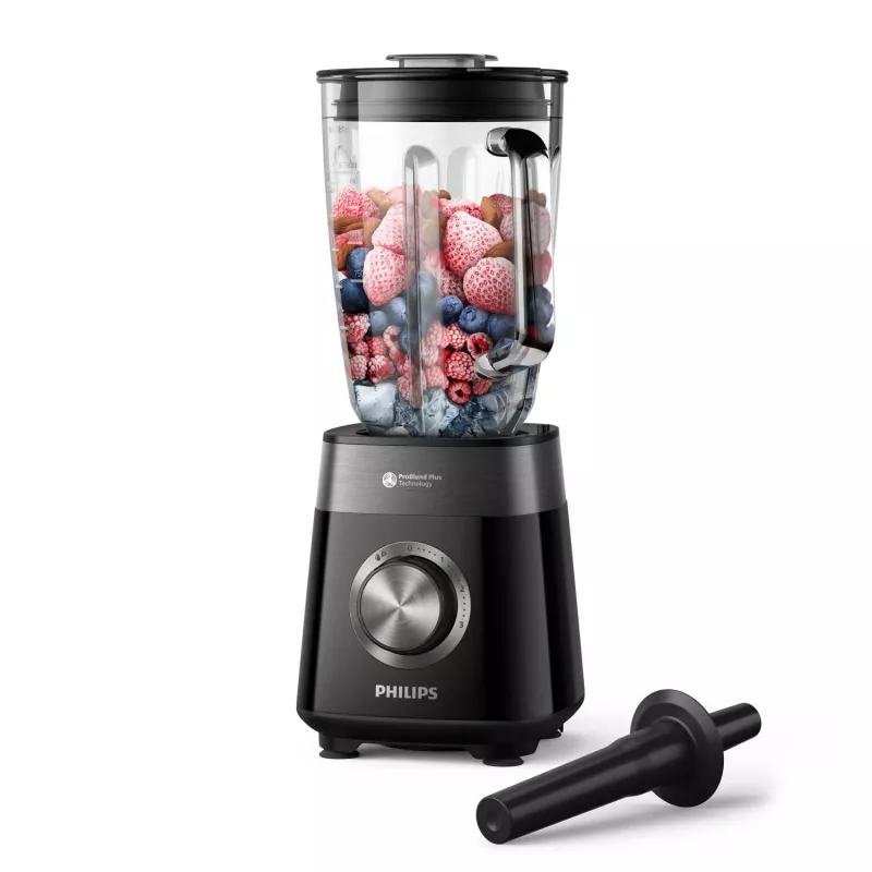 Staafmixer Philips 5000 Serie HR3030/00 — 2 L glazen kan, 1200 W, ijs crushen, zwart