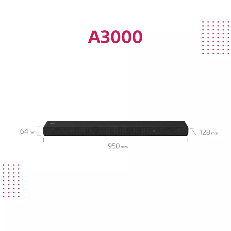 Soundbar Sony HT-A3000 zwart 3.1 kanalen 250 W