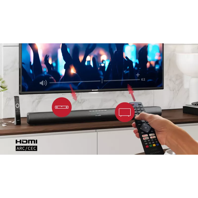 Sharp HT-SB100 soundbar-luidspreker zwart 2.0 kanalen 75 W