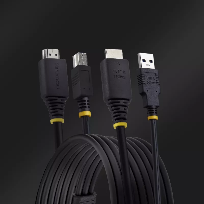 StarTech.com 1,8 m HDMI en USB 5 Gbit/s KVM-kabel, 4K 60Hz, HDMI 2.0 en USB combokabel voor KVM-switches