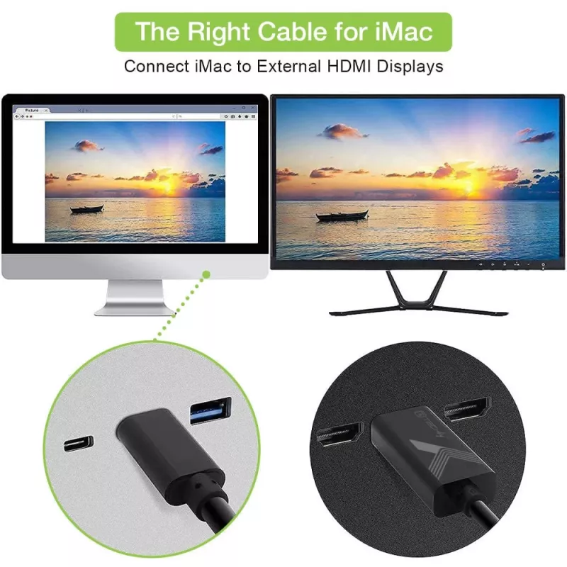 Techly adapterkabel USB-C-stekker naar HDMI 2.0 4K-stekker 2 m zwart
