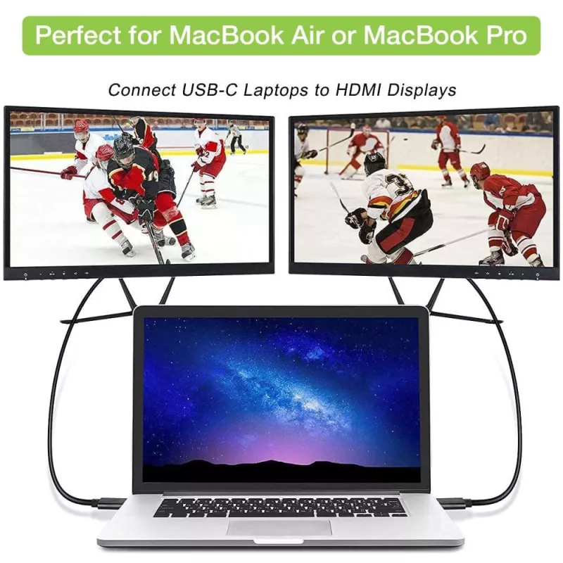 Techly adapterkabel USB-C-stekker naar HDMI 2.0 4K-stekker 2 m zwart