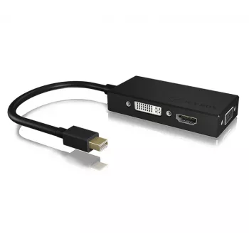 ICY BOX IB-AC1032 Mini DisplayPort DVI-D + VGA (D-Sub) + HDMI zwart
