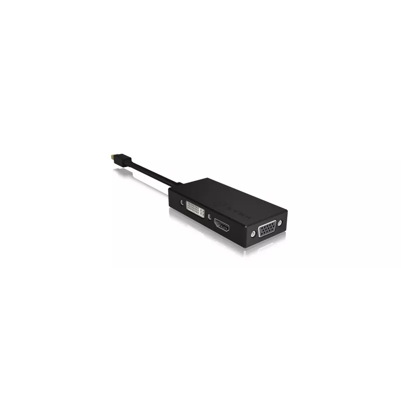 ICY BOX IB-AC1032 Mini DisplayPort DVI-D + VGA (D-Sub) + HDMI zwart