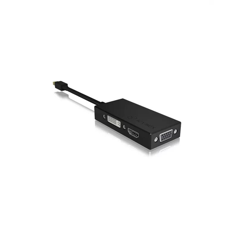 ICY BOX IB-AC1032 Mini DisplayPort DVI-D + VGA (D-Sub) + HDMI zwart