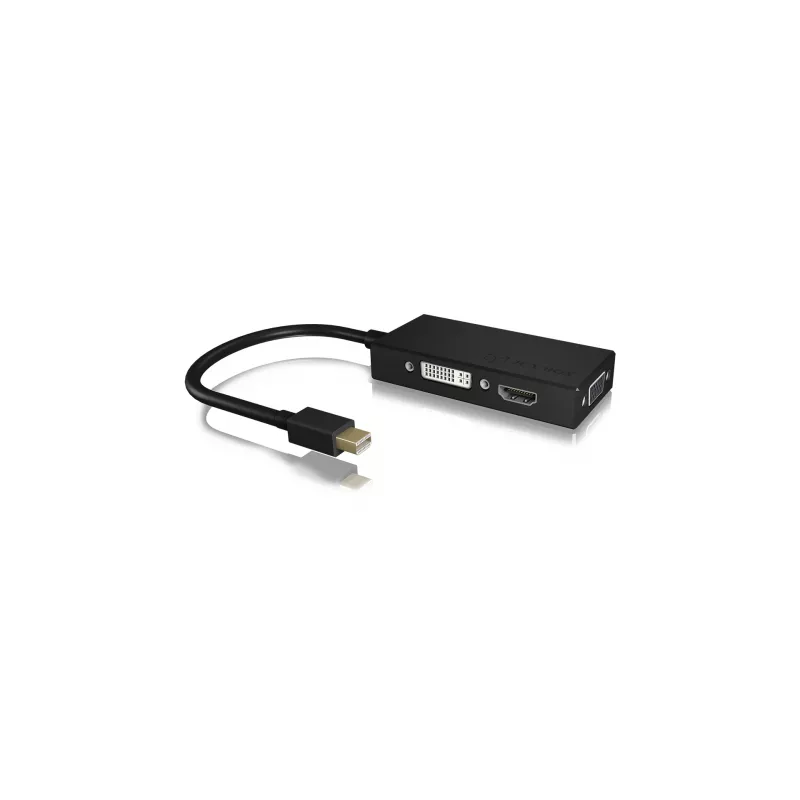 ICY BOX IB-AC1032 Mini DisplayPort DVI-D + VGA (D-Sub) + HDMI zwart