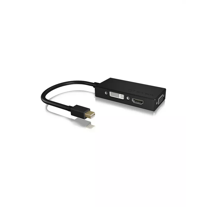 ICY BOX IB-AC1032 Mini DisplayPort DVI-D + VGA (D-Sub) + HDMI zwart