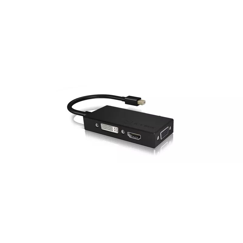 ICY BOX IB-AC1032 Mini DisplayPort DVI-D + VGA (D-Sub) + HDMI zwart