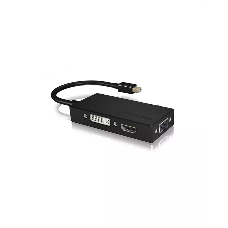 ICY BOX IB-AC1032 Mini DisplayPort DVI-D + VGA (D-Sub) + HDMI zwart