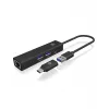ICY BOX IB-HUB1439-LAN bedraad USB 3.2 Gen 1 (3.1 Gen 1) Type-A zwart