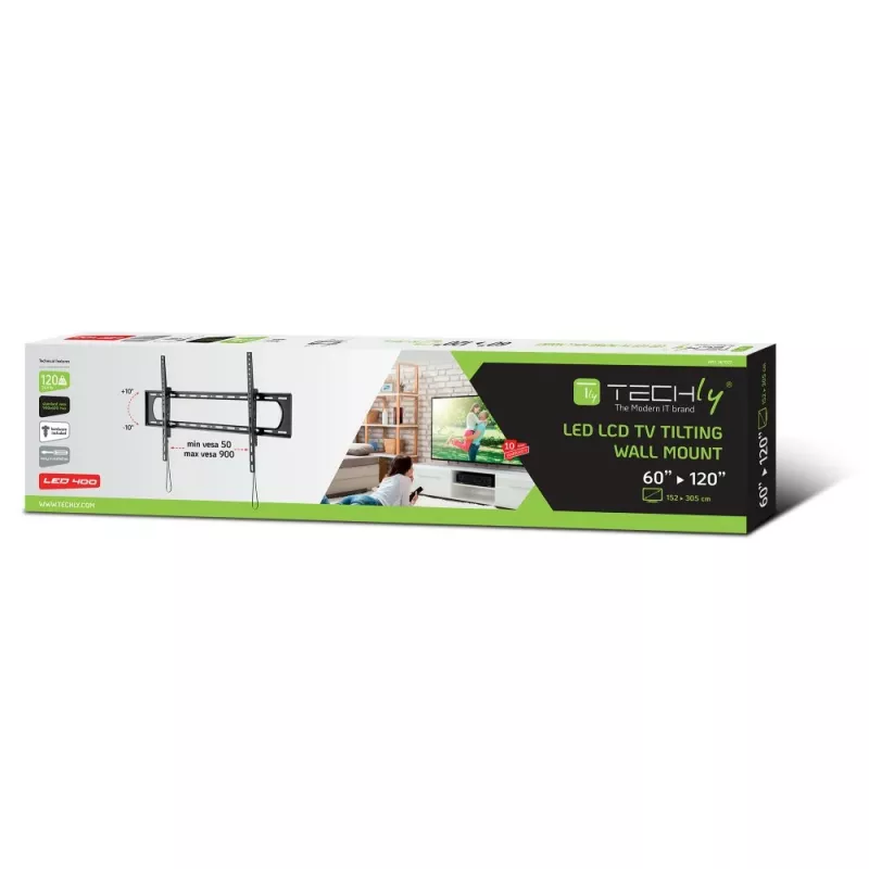 Techly ICA-PLB-369T TV-beugel/standaard 3,05 m (120 inch) zwart