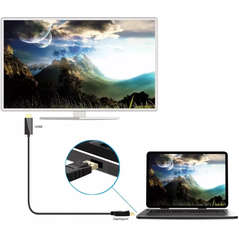 Techly converterkabel 1m DisplayPort naar HDMI 1.2 4K ICOC DSP-H12-010