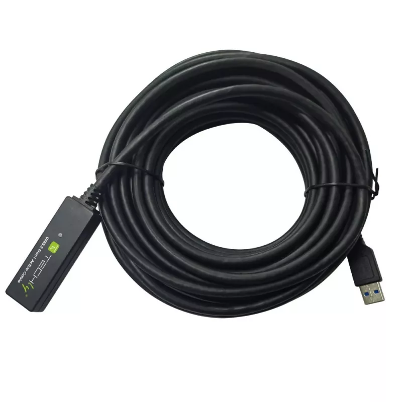 Techly ICUR30100G USB-kabel USB 3.2 Gen 1 (3.1 Gen 1) 10 m USB A zwart
