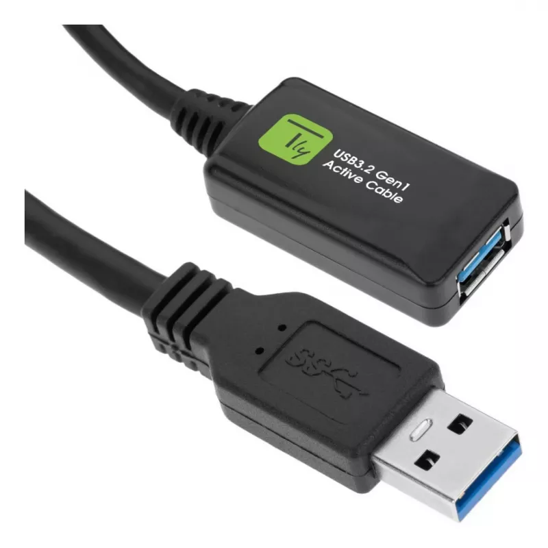 Techly ICUR3050G USB-kabel USB 3.2 Gen 1 (3.1 Gen 1) 5 m USB A zwart