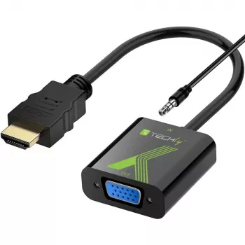 Techly kabelconverter-adapter HDMI naar VGA met audio IDATA HDMI-VGA2A