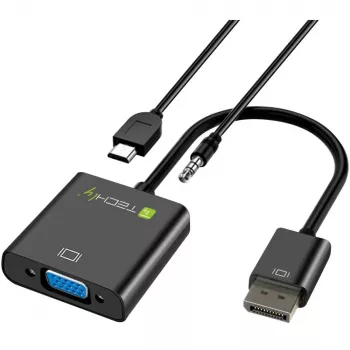Techly kabeladapter converter HDMI naar VGA met micro-USB en audio IDATA HDMI-VGA2AU