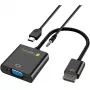 Techly kabeladapter converter HDMI naar VGA met micro-USB en audio IDATA HDMI-VGA2AU