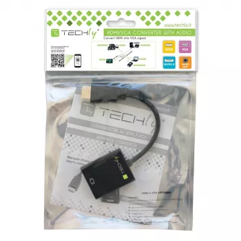 Techly kabeladapter converter HDMI naar VGA met micro-USB en audio IDATA HDMI-VGA2AU