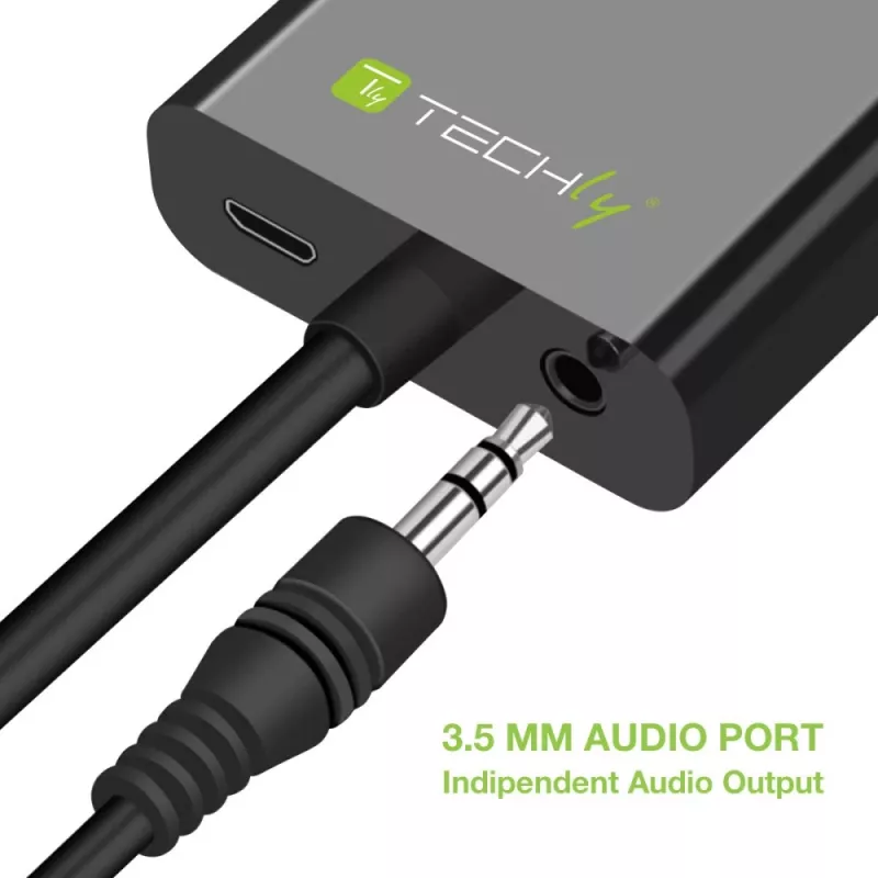 Techly kabeladapter converter HDMI naar VGA met micro-USB en audio IDATA HDMI-VGA2AU