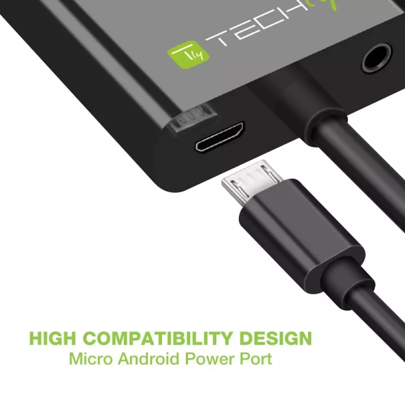 Techly kabeladapter converter HDMI naar VGA met micro-USB en audio IDATA HDMI-VGA2AU