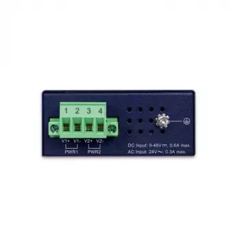 Unmanaged Gigabit Ethernet-switch PLANET IGS-510TF — 4 x 10/100/1000 Mbps, 10 Gbit/s switching, 9–48V DC, wandmontage