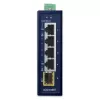 Unmanaged Gigabit Ethernet-switch PLANET IGS-510TF — 4 x 10/100/1000 Mbps, 10 Gbit/s switching, 9–48V DC, wandmontage