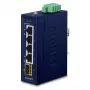 Unmanaged Gigabit Ethernet-switch PLANET IGS-510TF — 4 x 10/100/1000 Mbps, 10 Gbit/s switching, 9–48V DC, wandmontage