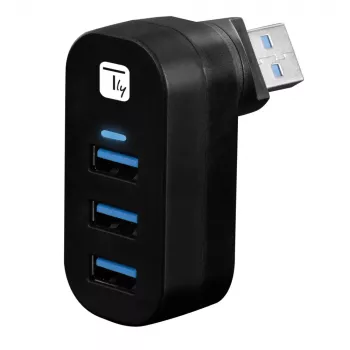 Techly IUSB3-HUB3-ROTB Interface Hub USB 3.2 Gen 1 (3.1 Gen 1) Type-A 5000 Mbit/s Zwart