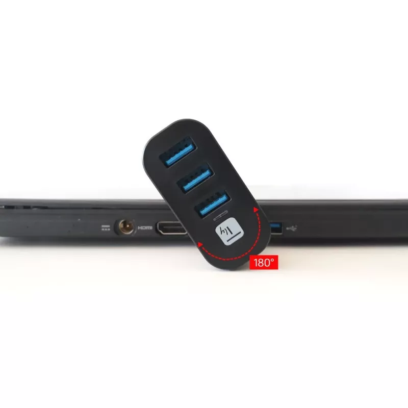 Techly IUSB3-HUB3-ROTB Interface Hub USB 3.2 Gen 1 (3.1 Gen 1) Type-A 5000 Mbit/s Zwart