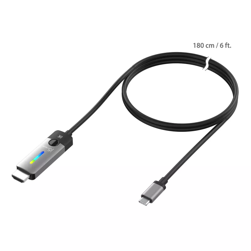 j5create JCC157-N USB-C naar HDMI 2.1 8K-kabel 1,79 m