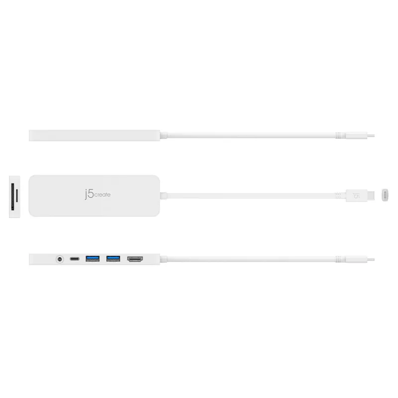 USB-C multi-adapter j5create JCD373-N 60W Power Delivery 4K