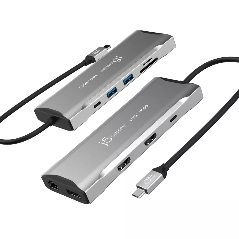 j5create JCD397-N 4K60 Elite USB-C Multi-Monitor Mini Dock Bedraad USB 3.2 Gen 1
