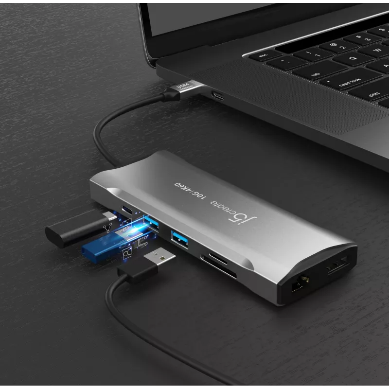 j5create JCD397-N 4K60 Elite USB-C Multi-Monitor Mini Dock Bedraad USB 3.2 Gen 1