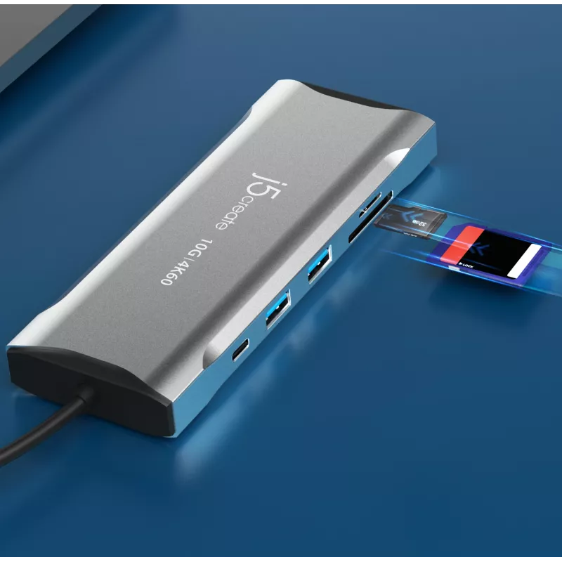 j5create JCD397-N 4K60 Elite USB-C Multi-Monitor Mini Dock Bedraad USB 3.2 Gen 1