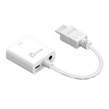 j5create JDA213 HDMI naar VGA Adapter Wit 0,1m 1920x1080P